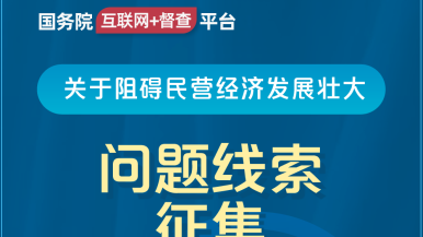 男女操视频网站国务院“互联网+督查”平台公开征集阻碍民营经济发展壮大问题线索